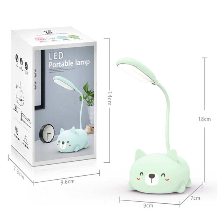 만화 고양이 디자인 LED 눈 보호 독서등 USB 충전식 데스크 램프, 파랑, 흰색, 초록, 분홍