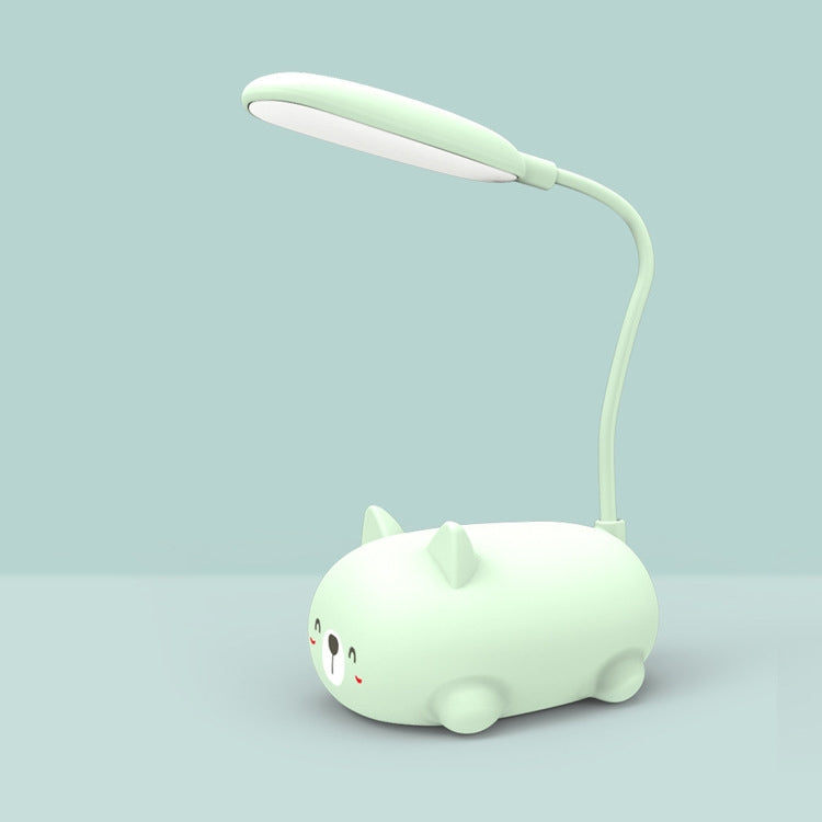 만화 고양이 디자인 LED 눈 보호 독서등 USB 충전식 데스크 램프, 파랑, 흰색, 초록, 분홍