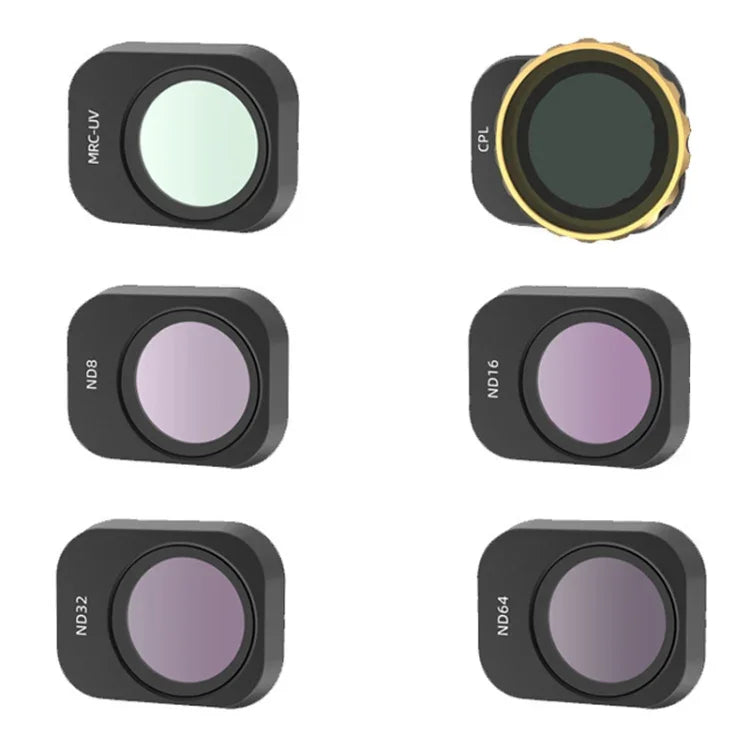 JSR For Mini 3 Pro Camera Filters, 3 In 1 CPL+ND8+ND16, 4 In 1 Star+CPL+ND8+ND16, 4 In 1 ND8+ND16+ND32+ND64, 4 In 1 ND8-PL+ND16-PL+ND32-PL+ND64-PL, 6 In 1 UV+CPL+ND8+ND16+ND32+ND64
