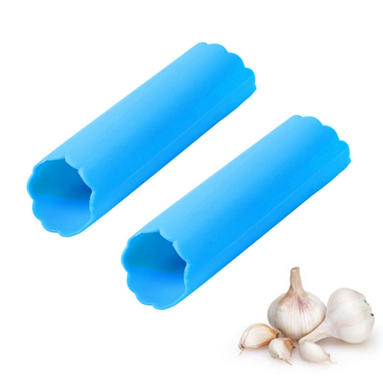 2개 세트 주방 마늘 압착기 마늘 필러 손을 다치지 않는 실리콘 마늘 필러, 녹색, 빨강, 파랑