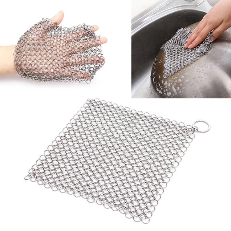 스테인리스 사각 주철 클리너 냄비 브러시 스크러버 가정용 조리기구 주방 청소 도구, 4×4인치, 5×5인치, 6×6인치, 7×7인치, 8×8인치, 8×6인치