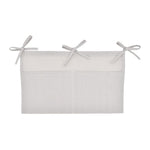 Linen Crib Organizer Hanging Bag 2-Pocket Multi-Functional Storage for Diapers, Burp Cloths & Teething Toys