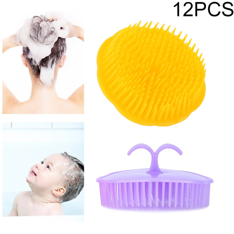 12개 세트 샴푸 브러시 성인 두피 마사지 브러시 부드러운 고무 욕실 샴푸 빗, 랜덤 색상 배송, 두피 마사지 브러시