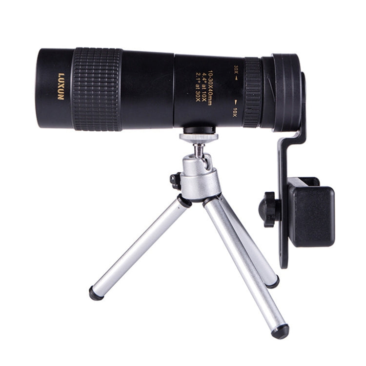 LUXUN 10-30x40 단일 실린더 HD 고출력 망원경 휴대폰 미니 망원경, 망원경 & 휴대폰 클립 & 삼각대
