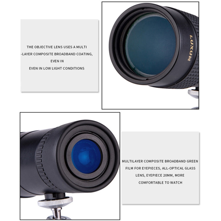 LUXUN 10-30x40 단일 실린더 HD 고출력 망원경 휴대폰 미니 망원경, 망원경 & 휴대폰 클립 & 삼각대