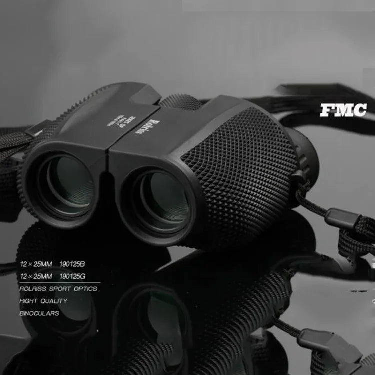 ROLISS 10X25 야외 스포츠 휴대용 방수 주머니 쌍안경 고배율 망원경, 10X25