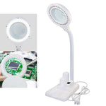 흰색 LED 데스크 램프 데스크탑 확대경 작업등, 미국 플러그, EU 플러그, 영국 플러그