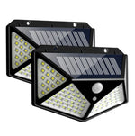 100 LED 야외 파티오 태양광 유도 벽등 조절 가능한 발코니 정원 조명 소형 가로등, 1개 100 LED, 2개 100 LED
