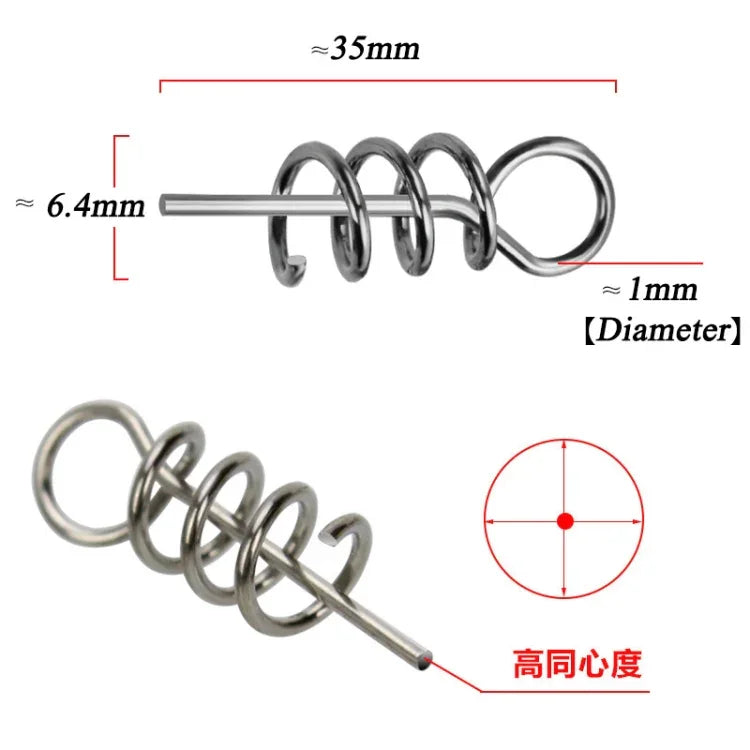 20 in 1 루어 액세서리 스프링 핀 잠금 핀용 소프트 베이트, 3.5CM 50개
