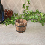 Balcony Vegetable Succulent Carbonized Wood Flower Pot Retro Small Wooden Bucket Home Decoration, S Flat Mouth, M Flat Mouth, L Flat Mouth, S Wave Mouth, M Wave Mouth, L Wave Mouth