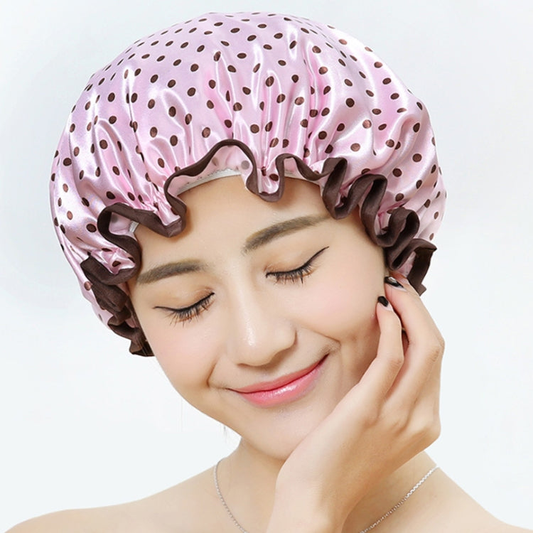 두꺼운 방수 목욕 모자 이중 레이어 샤워 헤어 커버 여성용 샤워 캡, 사이즈: 28cm