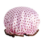 두꺼운 방수 목욕 모자 이중 레이어 샤워 헤어 커버 여성용 샤워 캡, 사이즈: 28cm