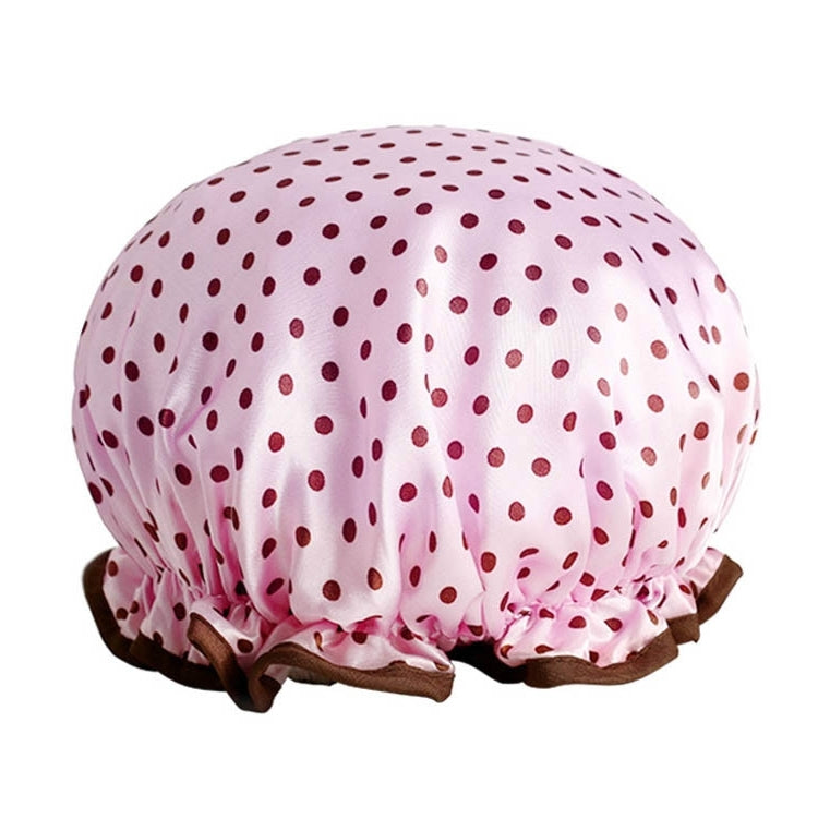 두꺼운 방수 목욕 모자 이중 레이어 샤워 헤어 커버 여성용 샤워 캡, 사이즈: 28cm