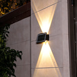 태양광 벽등 야외 방수 상하 이중 헤드 스포트라이트, 4LED, 8LED, 6LED
