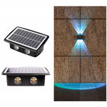 태양광 벽등 야외 방수 상하 이중 헤드 스포트라이트, 4LED, 8LED, 6LED