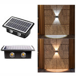 태양광 벽등 야외 방수 상하 이중 헤드 스포트라이트, 4LED, 8LED, 6LED