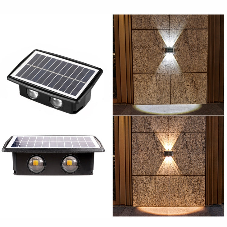 태양광 벽등 야외 방수 상하 이중 헤드 스포트라이트, 4LED, 8LED, 6LED