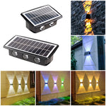 태양광 벽등 야외 방수 상하 이중 헤드 스포트라이트, 4LED, 8LED, 6LED