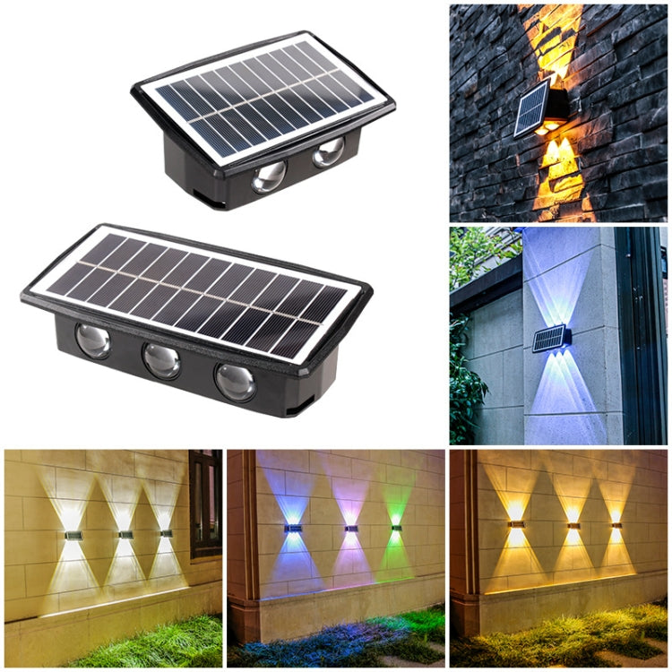 태양광 벽등 야외 방수 상하 이중 헤드 스포트라이트, 4LED, 8LED, 6LED