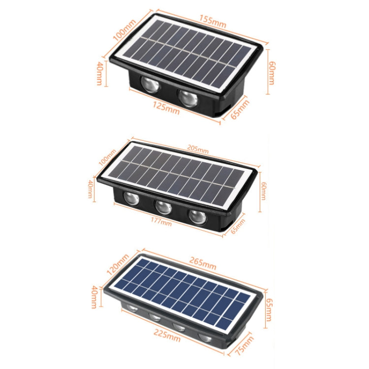 태양광 벽등 야외 방수 상하 이중 헤드 스포트라이트, 4LED, 8LED, 6LED