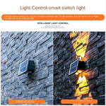 태양광 벽등 야외 방수 상하 이중 헤드 스포트라이트, 4LED, 8LED, 6LED