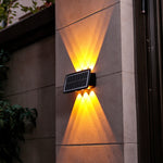 태양광 벽등 야외 방수 상하 이중 헤드 스포트라이트, 4LED, 8LED, 6LED