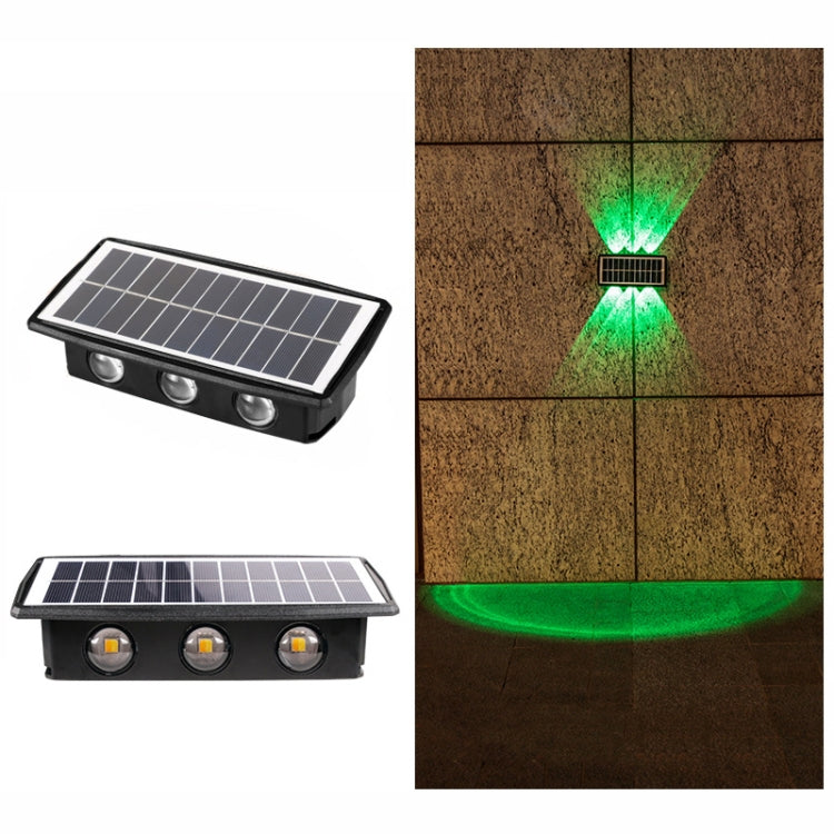 태양광 벽등 야외 방수 상하 이중 헤드 스포트라이트, 4LED, 8LED, 6LED