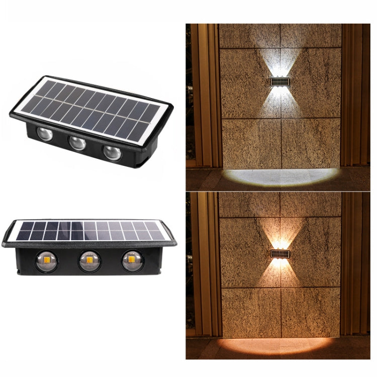 태양광 벽등 야외 방수 상하 이중 헤드 스포트라이트, 4LED, 8LED, 6LED