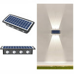 태양광 벽등 야외 방수 상하 이중 헤드 스포트라이트, 4LED, 8LED, 6LED