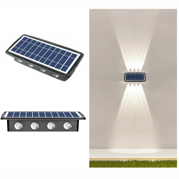 태양광 벽등 야외 방수 상하 이중 헤드 스포트라이트, 4LED, 8LED, 6LED