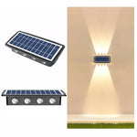 태양광 벽등 야외 방수 상하 이중 헤드 스포트라이트, 4LED, 8LED, 6LED