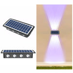 태양광 벽등 야외 방수 상하 이중 헤드 스포트라이트, 4LED, 8LED, 6LED