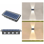 태양광 벽등 야외 방수 상하 이중 헤드 스포트라이트, 4LED, 8LED, 6LED
