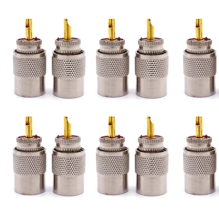 10개 세트 UHF 수컷 PL259 커넥터 RG8 / RG58 케이블 루그 안테나 커넥터, UHF 수컷