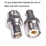 BNC 암컷 잭에서 UHF PL-259 암컷 직선형 RF 동축 어댑터 커넥터, BNC 암컷에서 UHF 암컷으로