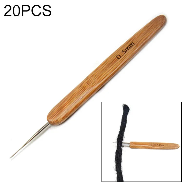 20개 세트 더러운 땋은 머리 땋기 단일 후크 이중 후크 가발 뜨개질 도구 코바늘, 0.5 단일 코바늘, 0.75 단일 코바늘, 0.5 이중 코바늘, 0.75 이중 코바늘