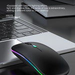 3키 RGB 백라이트 무소음 블루투스 무선 듀얼 모드 마우스