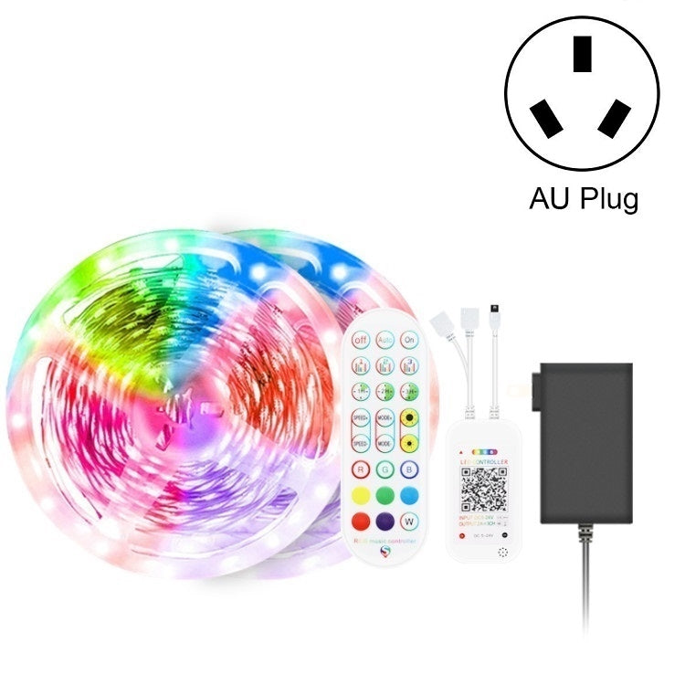 블루투스 수트 스마트 음악 사운드 제어 조명 스트립 방수 5050 RGB 다채로운 분위기 LED 조명 스트립 24키 리모컨 포함, 5M 150 LED, 5M 300 LED, 10M 300 LED, 10M 600 LED, 15M 450 LED, 20M 360 LED, 30M 540 LED