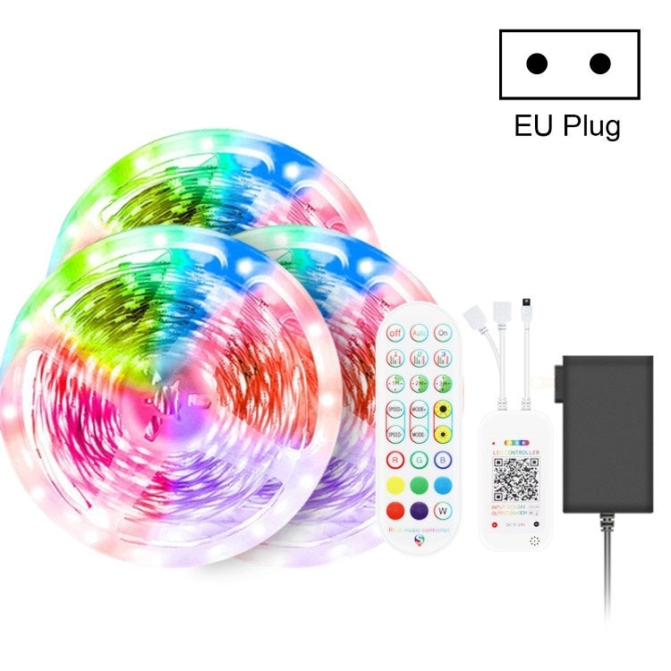 블루투스 수트 스마트 음악 사운드 제어 조명 스트립 방수 5050 RGB 다채로운 분위기 LED 조명 스트립 24키 리모컨 포함, 5M 150 LED, 5M 300 LED, 10M 300 LED, 10M 600 LED, 15M 450 LED, 20M 360 LED, 30M 540 LED