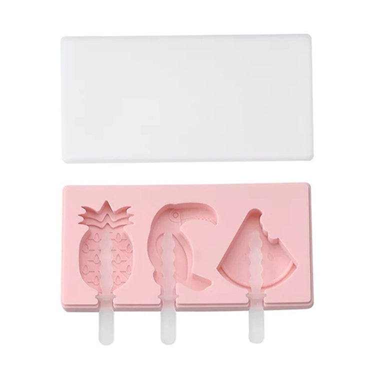 실리콘 만화 수제 DIY 아이스크림 막대 몰드 뚜껑 포함, 색상 무작위 배송, 과일 딱따구리, 아이스크림, 눈사람 하마 토끼
