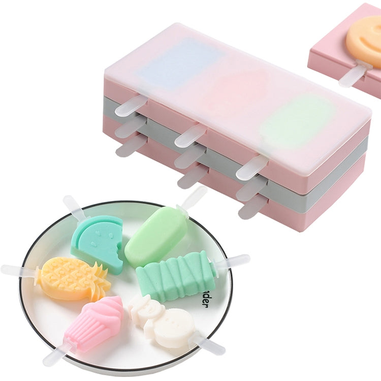 실리콘 만화 수제 DIY 아이스크림 막대 몰드 뚜껑 포함, 색상 무작위 배송, 과일 딱따구리, 아이스크림, 눈사람 하마 토끼