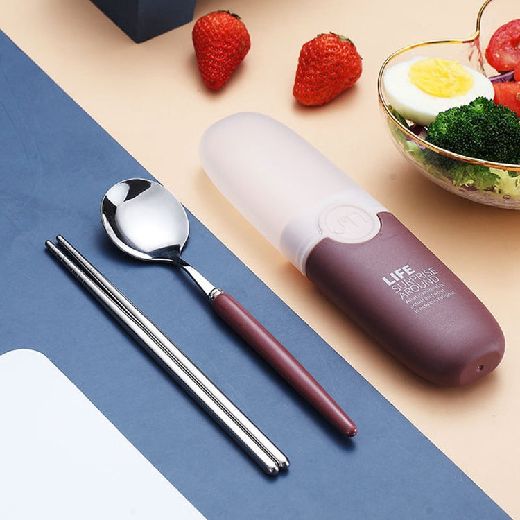2-in-1 심플 아동 학생 여행용 휴대용 304 스테인리스 스틸 숟가락 젓가락 커틀러리 세트