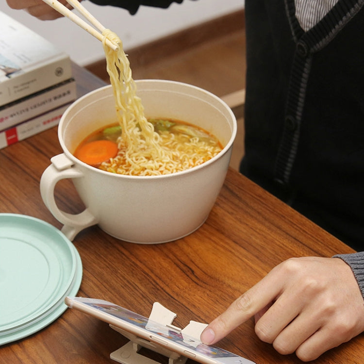 밀 섬유 즉석 라면 그릇 창의적 편리 밀폐 도시락 휴대폰 거치대 포함, 분홍, 파랑, 초록