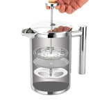 304 스테인리스 스틸 프렌치 프레셔 커피포트 수제 차 주전자, 350ml, 800ml, 1000ml