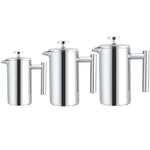 304 스테인리스 스틸 프렌치 프레셔 커피포트 수제 차 주전자, 350ml, 800ml, 1000ml