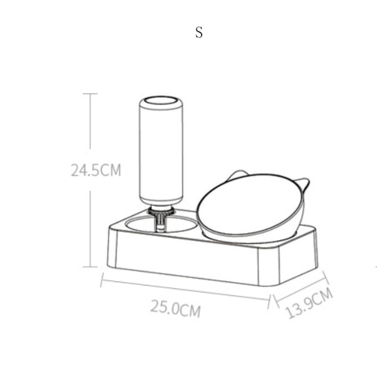 애완동물 그릇 전도 방지 자동 음수 급식기, 소형, 대형