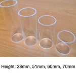 5개 아크릴 기타 슬라이드 튜브 포크 슬라이드 블록, 28mm(투명), 51mm(투명), 60mm(투명), 70mm(투명)