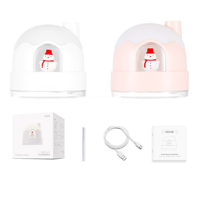 눈사람 가습기 야간 조명 USB 무음 귀여운 데스크탑 공기 미니 아토마이저 가습기, ZAY-H006 플러그인, ZAY-H006 충전식