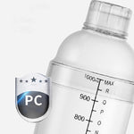 쉐이커 컵 PC 온스 컵 눈금 있는 쉐이커 쉐이커 밀크 티포트 주스 주전자, 350ml 일반 투명, 530ml 일반 투명, 700ml 일반 투명, 1000ml 일반 투명, 350ml 검정 이중 눈금, 530ml 검정 이중 눈금