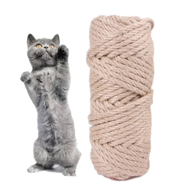 애완동물 삼베 로프 고양이 긁기판 검 로프 액세서리 고양이 보호 그립 장난감 잡기 재료, 3개 세트 10m, 30m, 50m, 10m